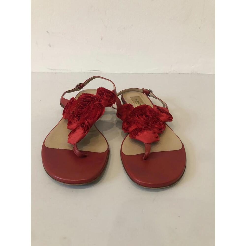 Valentino Red Floral Detail Sandals